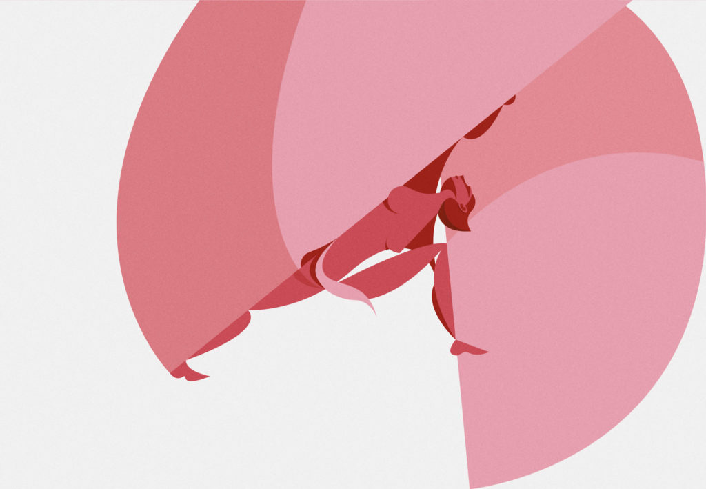 yoga is pink, la sesta di una serie di posizioni yoga ispirate a foto di una mia amica. Un rapido esercizio anatomico condito da qualche onda geometrica!
