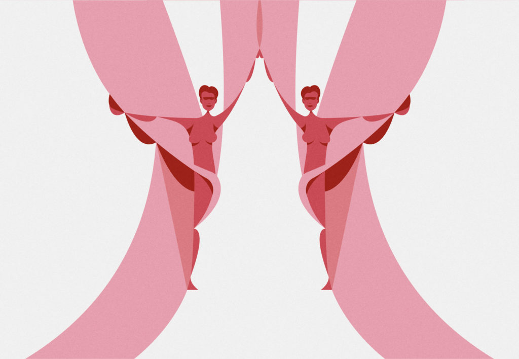 Yoga is pink, the eighth in a series of yoga positions inspired by the photos of a friend of mine. A quick anatomical exercise spiced up with some geometric waves.