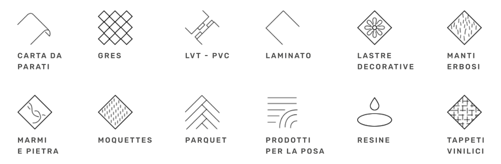 Queste le superfici trattate da TM Style, dalla carta da parati ai tappeti vinilici, passando per il gres porcellanato, le resine, il parquet e molto altro ancora.