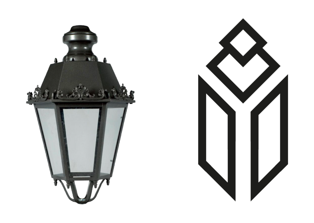 la lampada sintetizzata nelle sue forme base come punto di partenza del progetto