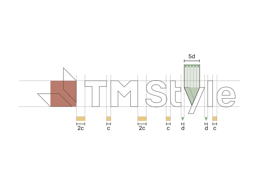 Design phase 4. Always taking these shapes as basis, we go on to build the entire textual part of the logo, the finale “Style”.