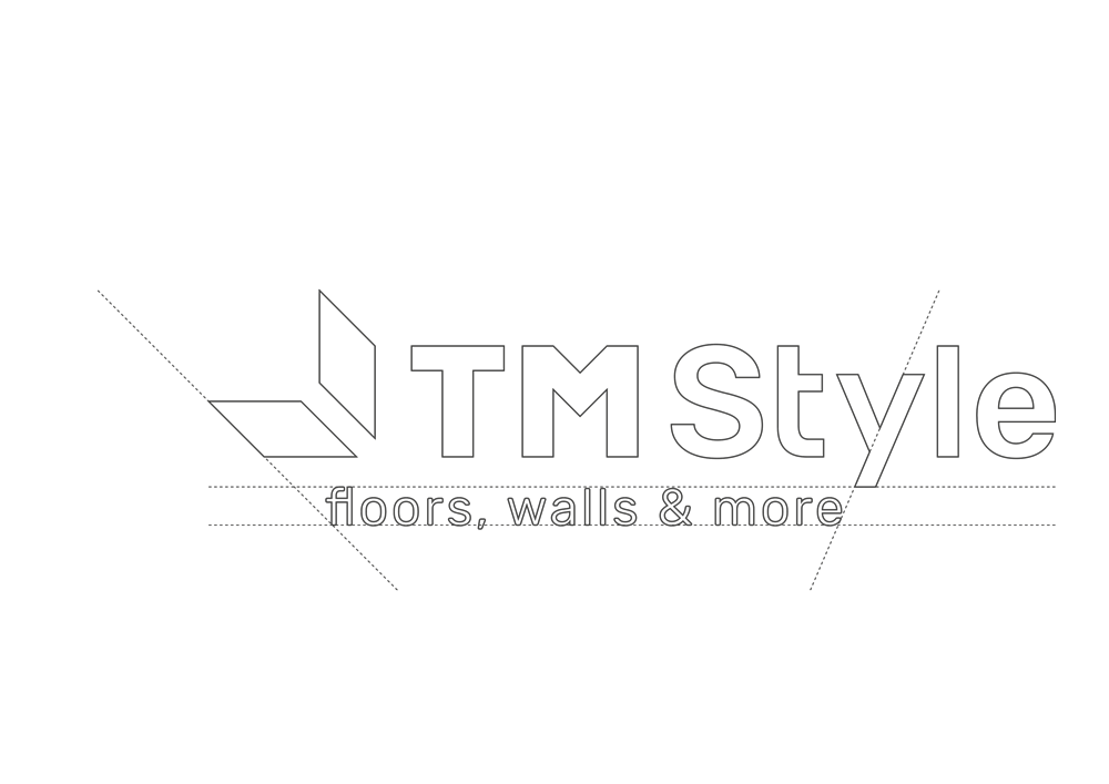 Desing phase 5. The headline of the logo is combined with the trademark “Floors, walls and more”.