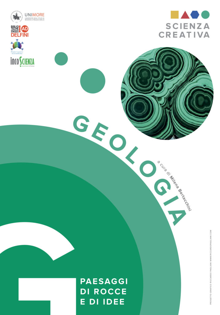 Pannello introduttivo di Geologia, varia cerchi verdi sovrapposti e di differente intensità ad indicare le stratificazioni del sottosuolo terrestre.