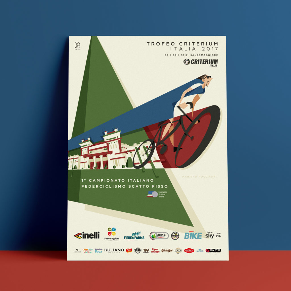 poster promozionale gara di Salsomaggiore per il primo campionato italiano della Federciclismo Scatto Fisso.