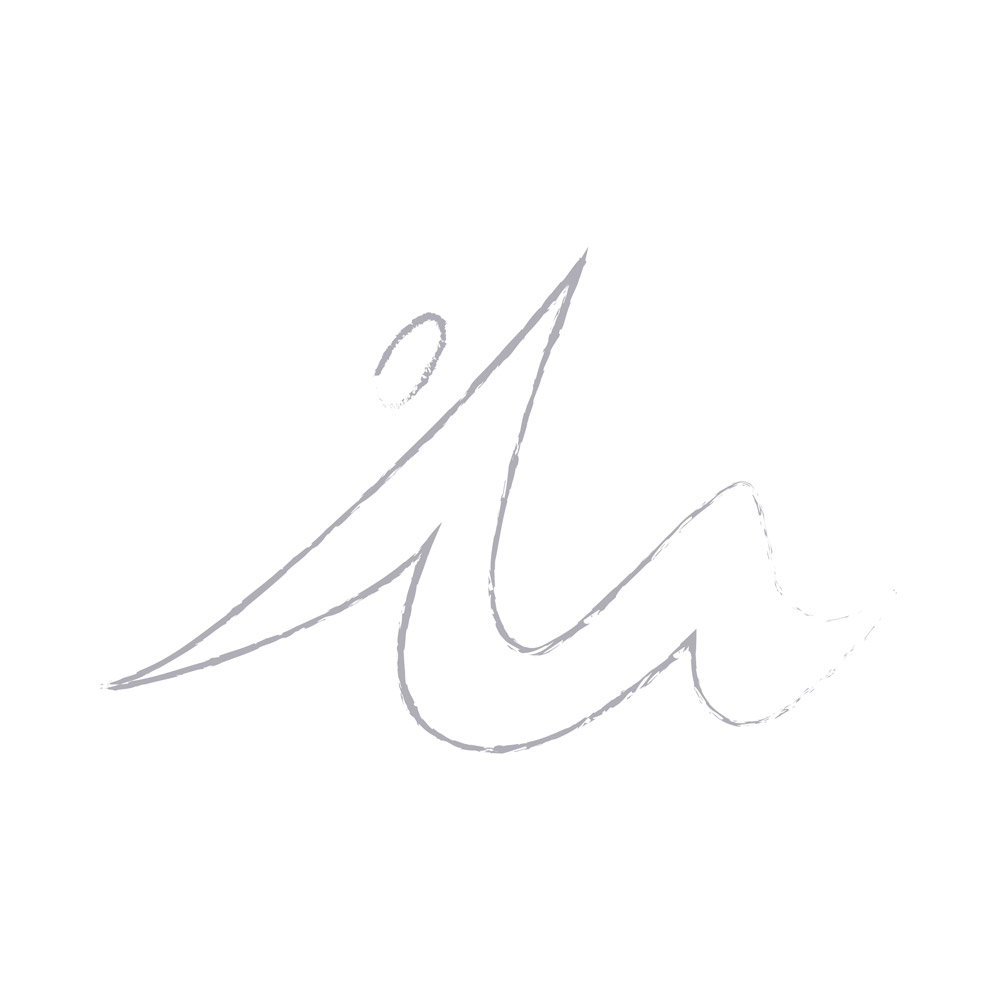 the starting point, a letter M, but also a person standing up and stretching with an athletic movement.