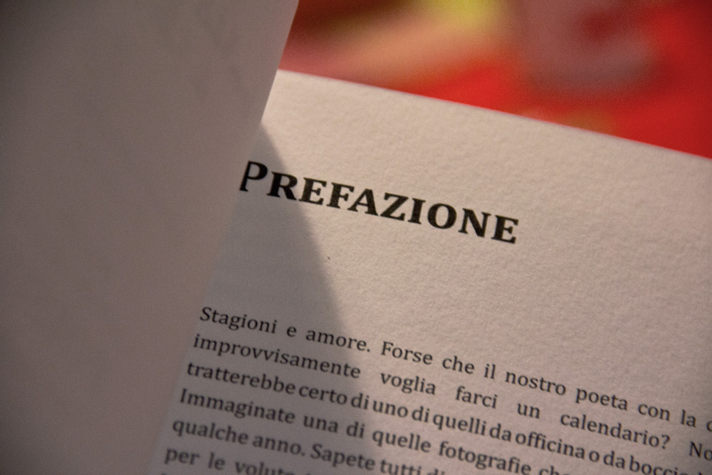 A detail of the book preface curated by Chiara Ferrari, a copywriter from Modena, owner of the Bonsai Studio.