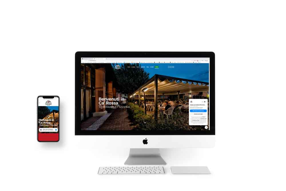 Il Sito web Ca' Rossa sia su versione desktop che mobile